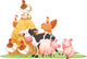 Farm Animals with Haystack Wall Decal