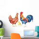 Watercolor Chicken Family Wall Decal Sticker Set