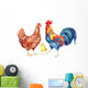 Watercolor Chicken Family Wall Decal Sticker Set