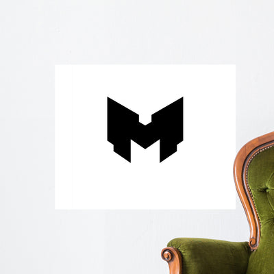 M Robot Logo V2 Wall Decal shown on a wall