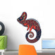 Colorful Red Ornate Chameleon Wall Decal