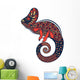 Colorful Red Ornate Chameleon Wall Decal