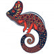 Colorful Red Ornate Chameleon Wall Decal