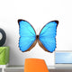 iridescent blue butterfly (morpho menelaus) Wall Decal