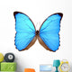 iridescent blue butterfly (morpho menelaus) Wall Decal