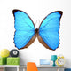 iridescent blue butterfly (morpho menelaus) Wall Decal