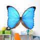 iridescent blue butterfly (morpho menelaus) Wall Decal