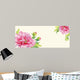 postcard peonies .watercolor flowers Wall Mural