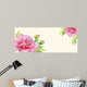 postcard peonies .watercolor flowers Wall Mural