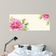 postcard peonies .watercolor flowers Wall Mural