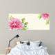 postcard peonies .watercolor flowers Wall Mural