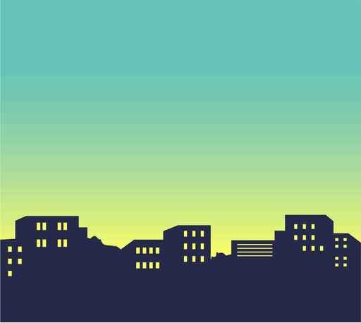 Night City Skyline Illustration Wall Decal