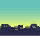 Night City Skyline Illustration Wall Decal