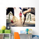 Joggers running outdoors Wall Mural