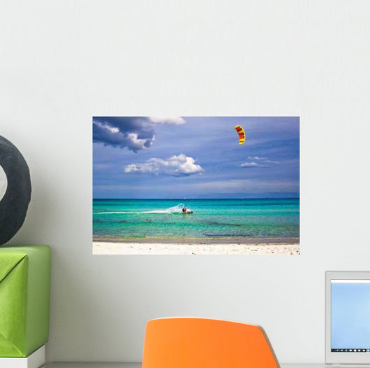Kitesurfer and White Sandy Wall Decal