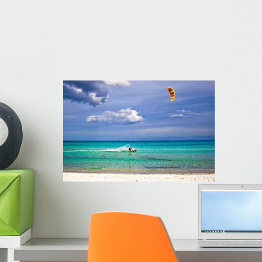 Kitesurfer and White Sandy Wall Decal