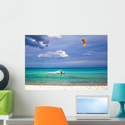 Kitesurfer and White Sandy Wall Decal