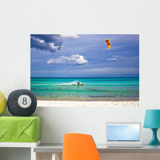 Kitesurfer and White Sandy Wall Decal