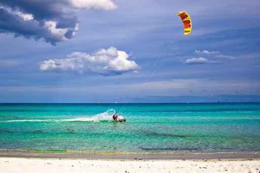 Kitesurfer and White Sandy Wall Decal