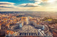 Saint Peter's Square in Vatican and aerial view of Rome Wall Mural