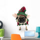 Dog Decals - Isolated Elf Pug Wall Decal