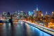  New York City night scene with Manhattan skyline and Brooklin B Wall Mural
