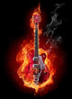 Fire Guitar Wall Decal