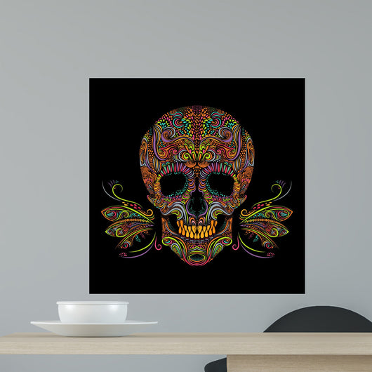 Decorative Color Skull Wall Decal