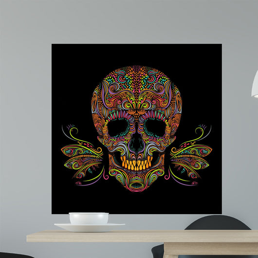 Decorative Color Skull Wall Decal