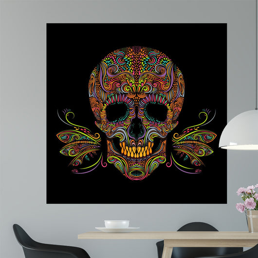 Decorative Color Skull Wall Decal