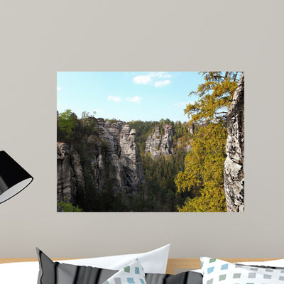 Saxon Stones Switzerland Hiking Wall Mural shown on a wall
