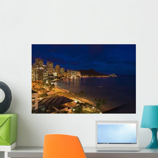 Waikiki Beach Oahu Wall Decal Design 2