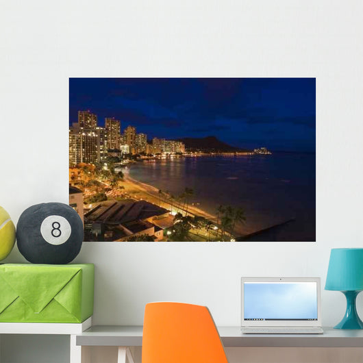 Waikiki Beach Oahu Wall Decal Design 2