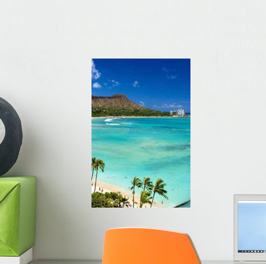 Waikiki Beach Oahu Wall Decal Design 1