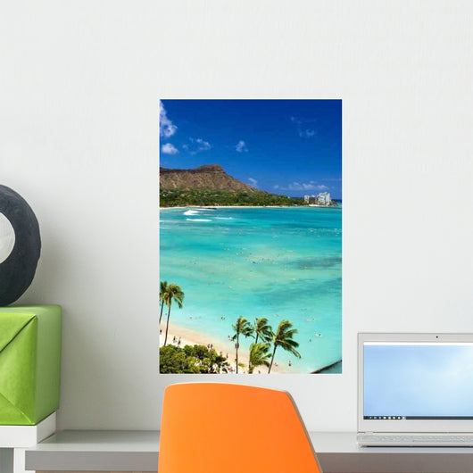 Waikiki Beach Oahu Wall Decal Design 1