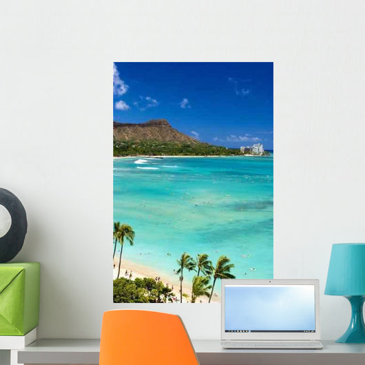 Waikiki Beach Oahu Wall Decal Design 1