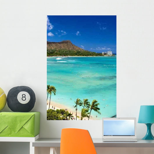 Waikiki Beach Oahu Wall Decal Design 1