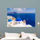 Wolrd famous blue dome churches in Oia, Santorini, Greece Wall Mural