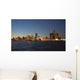 Detroit Skyline at Night Wall Mural