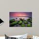 Green morning.
Rocky beach seascape at sunrise. Wall Mural