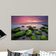 Green morning.
Rocky beach seascape at sunrise. Wall Mural