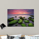Green morning.
Rocky beach seascape at sunrise. Wall Mural
