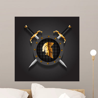 Antiques Roman or Greek Wall Decal shown on a wall