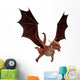 Flying Red Fantasy Dragon Wall Decal