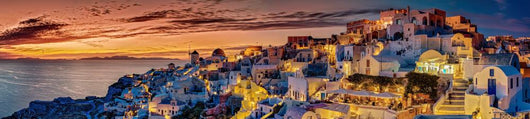 Santorin Panorama Abendstimmung Wall Mural