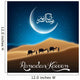 Ramadan kareem with camel walks through in desert on night day Wall Mural