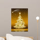 Golden Christmas Tree Wall Mural