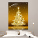 Golden Christmas Tree Wall Mural