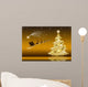 Golden Christmas Card with Wall Mural