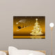 Golden Christmas Card with Wall Mural